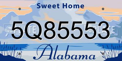 5Q85553 Alabama License Plate