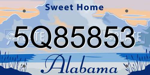 5Q85853 Alabama License Plate