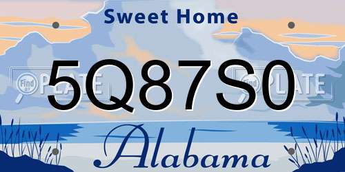 5Q87S0 Alabama License Plate