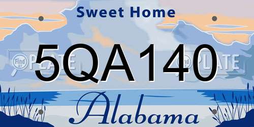 5QA140 Alabama License Plate
