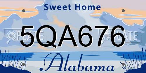 5QA676 Alabama License Plate