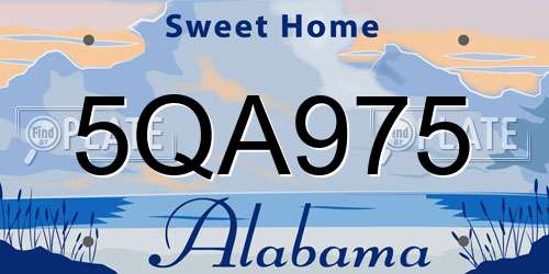 5QA975 Alabama License Plate