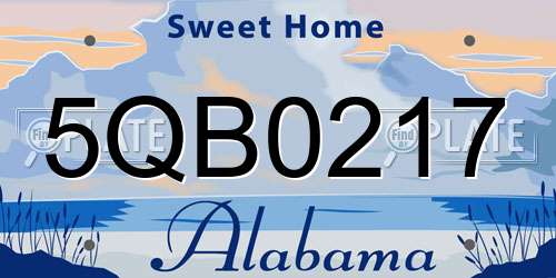 5QB0217 Alabama License Plate