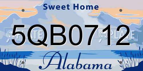 5QB0712 Alabama License Plate