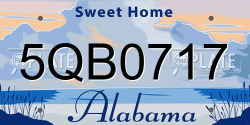 5QB0717 Alabama License Plate