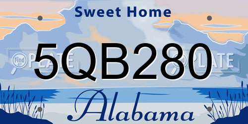 5QB280 Alabama License Plate