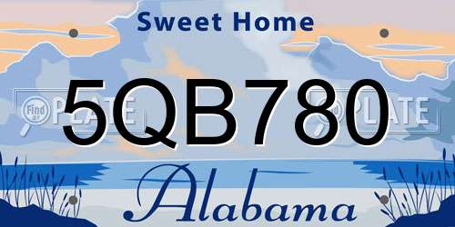 5QB780 Alabama License Plate