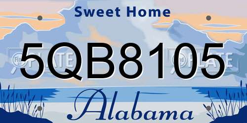 5QB8105 Alabama License Plate