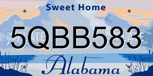 5QBB583 Alabama License Plate