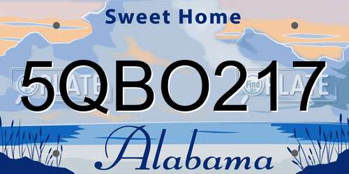 5QBO217 Alabama License Plate