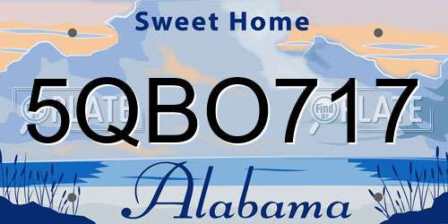 5QBO717 Alabama License Plate