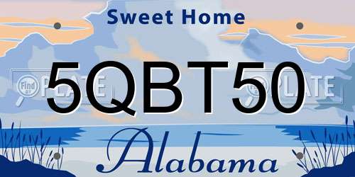 5QBT50 Alabama License Plate