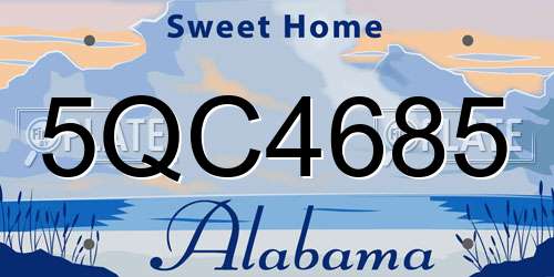 5QC4685 Alabama License Plate