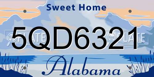 5QD6321 Alabama License Plate