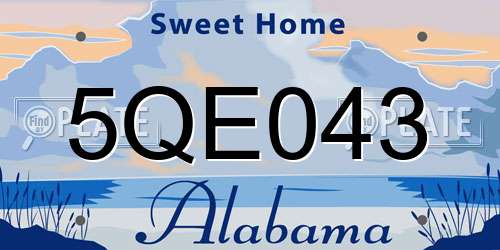 5QE043 Alabama License Plate