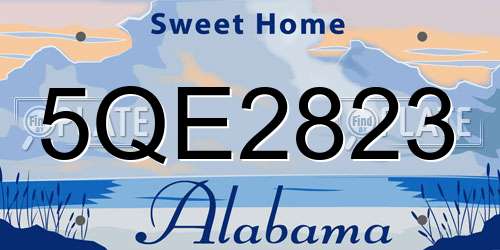5QE2823 Alabama License Plate