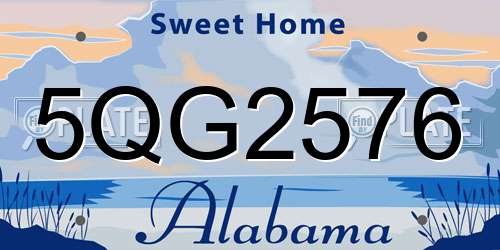 5QG2576 Alabama License Plate
