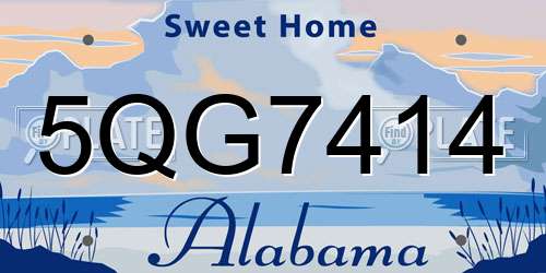 5QG7414 Alabama License Plate