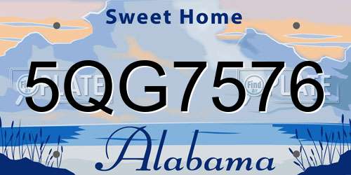 5QG7576 Alabama License Plate