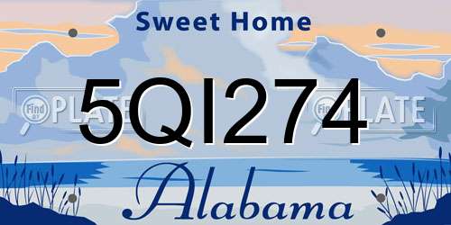 5QI274 Alabama License Plate
