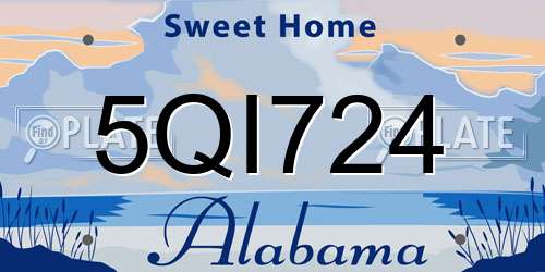 5QI724 Alabama License Plate
