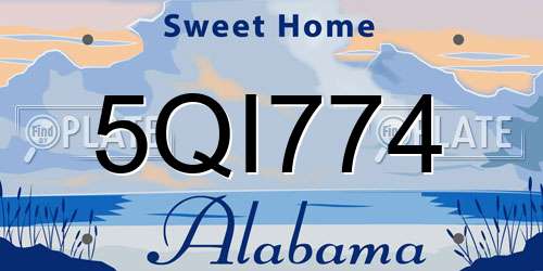 5QI774 Alabama License Plate