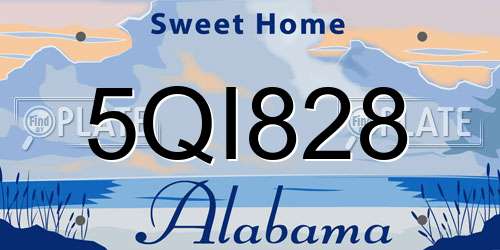 5QI828 Alabama License Plate