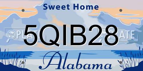 5QIB28 Alabama License Plate