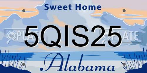 5QIS25 Alabama License Plate