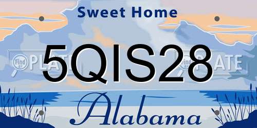 5QIS28 Alabama License Plate