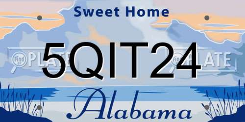 5QIT24 Alabama License Plate