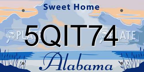 5QIT74 Alabama License Plate