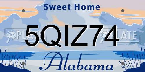 5QIZ74 Alabama License Plate