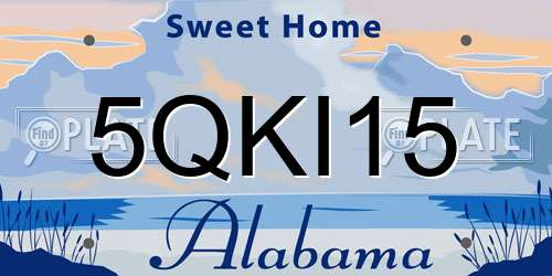 5QKI15 Alabama License Plate