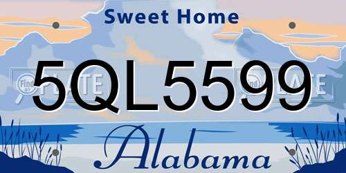 5QL5599 Alabama License Plate