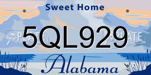 5QL929 Alabama License Plate