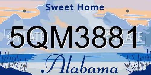 5QM3881 Alabama License Plate
