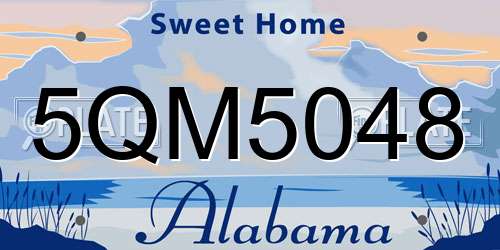 5QM5048 Alabama License Plate