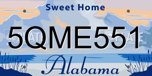 5QME551 Alabama License Plate