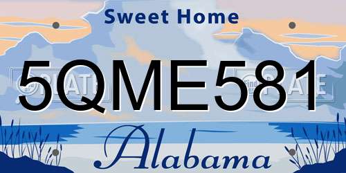5QME581 Alabama License Plate