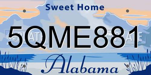 5QME881 Alabama License Plate