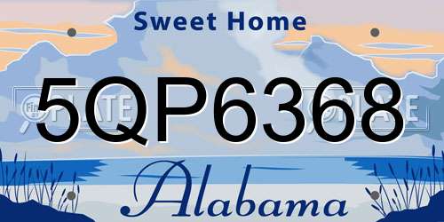 5QP6368 Alabama License Plate