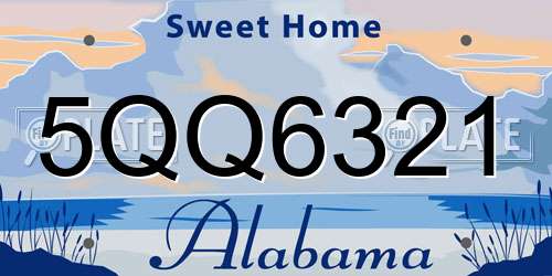5QQ6321 Alabama License Plate
