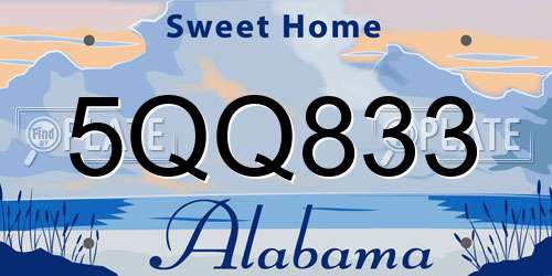 5QQ833 Alabama License Plate