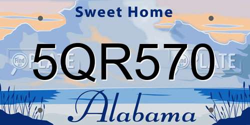 5QR570 Alabama License Plate