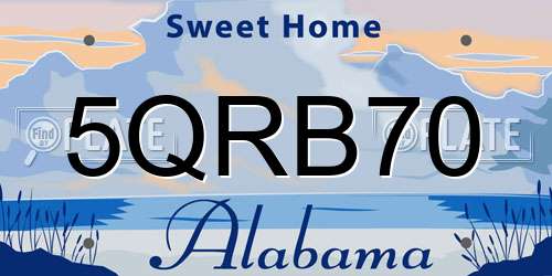 5QRB70 Alabama License Plate