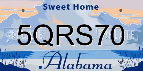5QRS70 Alabama License Plate