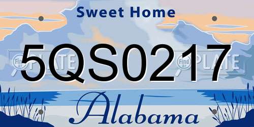 5QS0217 Alabama License Plate