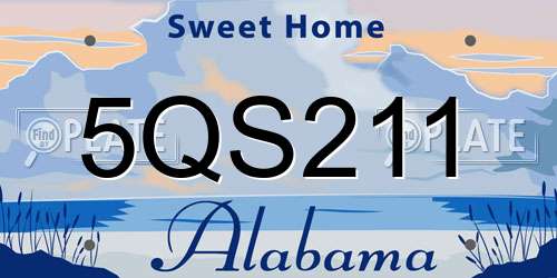 5QS211 Alabama License Plate