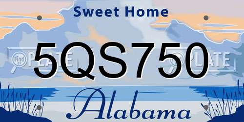 5QS750 Alabama License Plate